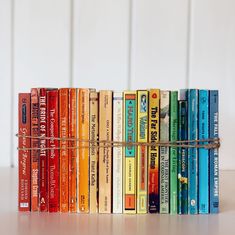 a stack of books sitting on top of a table