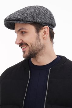 This men's flat cap is a timeless classic crafted from grey tweed wool. Whether you're dressing casually or formally, this 8-panel newsboy cap will complement your look with its antique charm. Made from premium wool, this baker boy cap has a classic design that will never go out of style. This men's flat cap is the epitome of style thanks to its distinctive speckled grey pattern. It's the ideal accessory to complement any outfit. Due to the lack of adjustability in this wool flat cap, it is imperative that you measure your head circumference above the ears and eyebrows to obtain the correct size. Anyone with an eye for classic style and a penchant for handcrafted details would love this antique flat cap. Whether you're shopping for yourself or someone else, this handmade grey flat cap is a Mens Newsboy Hat, Flat Cap Men, Baker Boy Cap, Grey Flats, Newsboy Hat, Cap For Men, Baker Boy, Cap Mens, Grey Tweed