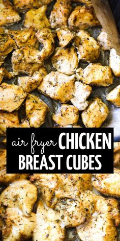 Juicy, tender and delicious air fryer chicken breast cubes are easy to make in a little over 30 minutes! This family-friendly chicken bites recipe without breading is gluten-free, easy to customize, and perfect to serve with favorite sides or use in other dishes. Raw Chicken, Air Fryer Healthy, Chicken Bites, Quick Weeknight Meals, Fool Proof Recipes, Air Fryer Chicken