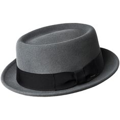 Bailey of Hollywood Darron Pork Pie Fitted Wool Top Hat With Curved Brim, Fitted Brown Wool Top Hat, Types Of Mens Hats, Pork Pie Hats Men, Vintage Curved Bill Gray Hat, Porkpie Hat, Mens Fashion Suits Casual, Pork Pie Hat, Pork Pie