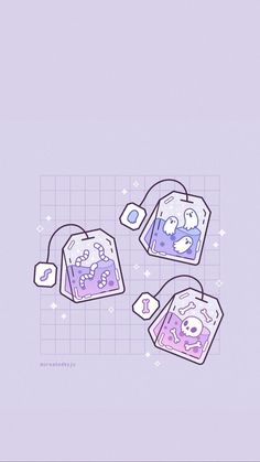 an image of some bags on a purple and white background with the words hello kitty