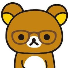 a brown bear with glasses on its face