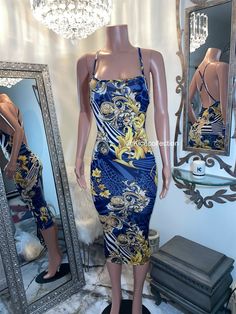 Bodycon Vesaci vibes dress with some stretch Halter Dress, Versace