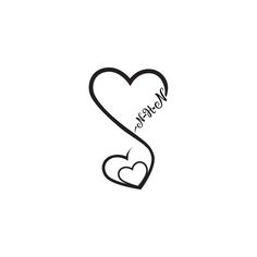 two hearts with the word mom and baby inside it, in black on a white background