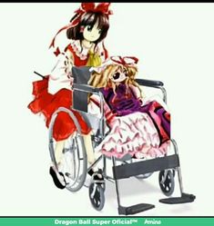 a doll sitting in a wheel chair next to another doll