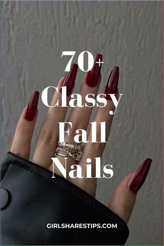 Chic Nails Fall, Fall October Nails Short, Fall Nails Classy Almond, Cute Nails For Fall French Tip, November Nails Red, Minimalist Long Nails, Long Coffin Fall Nail Designs, October Nails Coffin, October Nails French Tip