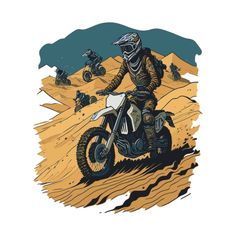 a person on a dirt bike in the desert