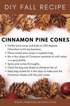 the recipe for cinnamon pine cones is shown