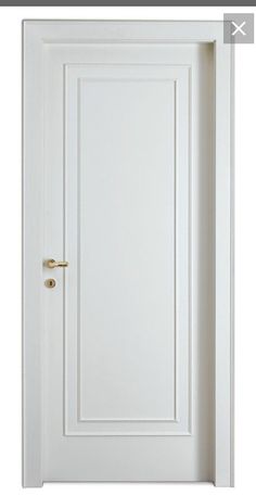 an open white door with the handle on it's left side and right side