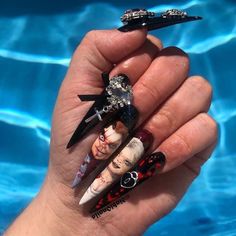 Chucky And Tiffany Nail Art, Chucky Nail Designs, Chucky And Tiffany Nails