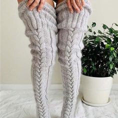 Super Cute And Stylish Ships In 5-10 Business Days Socks Over Leggings Outfit, Socks Over Leggings, Thigh High Socks Plus Size, Winter Stockings, Cable Knit Socks, Over The Knee Socks, Legging Outfits, Thigh High Socks, Long Socks