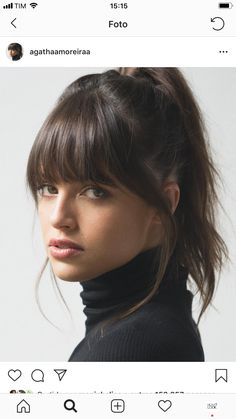 Bangs Haircut Ideas, Rambut Brunette, Selfie Friends, Fringe Hairstyles, Penteado Cabelo Curto, Haircuts With Bangs