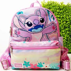 Disney Angel Lilo & Stitch Mini Backpack lady Purse 13" Small Bag Birthday Gift | eBay Pink Casual Backpack For Gift, Pink Casual Backpack For Gifts, Casual Pink Backpack For Gift, Cute Standard Backpack For Back To School, Cute Adjustable Backpack For Everyday Use, Trendy Softback Bags For End Of School Year, Pink Adjustable Backpack For Back To School, Adjustable Pink Backpack For Back To School, Back To School Satchel Backpack As Gift