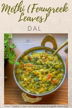 the cover of methi fenugreek leaves dal