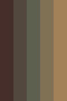 the color palette is brown, green and grey with some black on it's left side