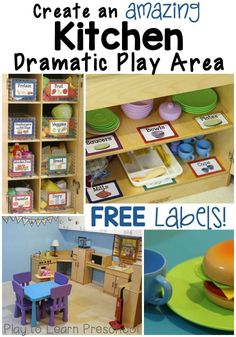 Group Family Daycare Setup, Playbased Learning Kindergarten, Kitchen Dramatic Play, Ladybug Classroom, Babysitting Activities, Purposeful Play, Room Arrangement, Daycare Room