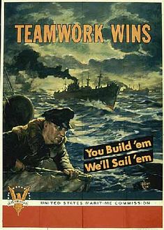 an old poster with a man on a boat in the water