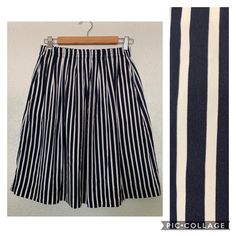 Nwt J Crew Stripe Patterned Skirt Navy And White Stripe Pattern. Lightweight And Flowy W/Liner. Machine Washable. 100% Polyester. Size 2 Width 26” (Stretchable). L 21.5” - About Knee Length Size 4 Width 27” (Stretchable). L 21.5” - About Knee Length Fast Shipping! Smoke Free! Bundle For Discount! Tags: Navy And White Skirt, J Crew, J Crew Skirt, Nautical, Midi Skirt, Flowy, Back To School, Summer, Fall Skirt Flowy, Patterned Skirt, White Skirt, Skirt Pattern, White Skirts, Navy White, Stripes Pattern, Summer Fall, Navy And White