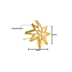 Paloma Picasso, for Tiffany & Co. geometric star motif pin brooch in 18k solid yellow gold.   Stamped: '750' - 'Paloma Picasso' - 'Tiffany & Co.'   ✔ Metal: 18K Yellow Gold ✔ Weight: 11.8g ✔ Measurements: 42mm x 38mm  Condition: Minor cosmetic marks on the front and back that can be polished off to look brand new. Pin, stamps, and signature in excellent condition.   ★ Ships from Miami Florida ★ Modernist Gold Brooch Jewelry, Modernist Gold Brooch, Modernist Gold Brooches For Gifts, Gold Star Brooches As Gift, Star Motif, Paloma Picasso, Geometric Star, Gold Brooches, Pearl Brooch