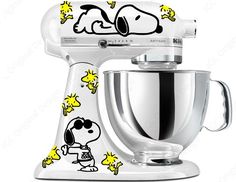 a white mixer with snoopy dog on it