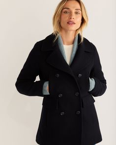 Peacoat Womens Outfit, Peacoat Women, Pea Coats Women, Black Wool Coat, Wool Shirt, Gap Jacket, Wool Peacoat, Gap Jackets, Coat Outfits