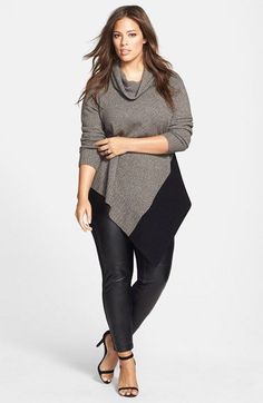 5-ways-to-wear-leggings-without-looking-frumpy4 Plus Size Leggings, Mode Inspiration, Outfits With Leggings, Curvy Fashion, Latest Fashion For Women, Eileen Fisher