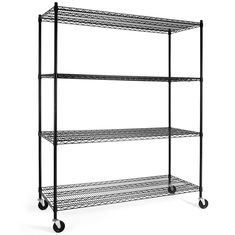 PRICES MAY VARY. 🔨 Perfect Size With Strong Capacity - 60”L x 24”W x 76”H with high quality commercial wheels (No Liner). This 4-Tier commercial grade heavy duty wire shelving can fit your place perfectly. With the strong capacity and high practicality, it is definitely the best choice for you to keep your place organized and neat. If you are looking for a trustable partner to store your things, it won’t let you down! 🔨 Sturdy & Durable Commercial Grade Steel – Made of high quality heavy duty Utility Wire, Storage Utility, Metal Storage Shelves, Utility Shelves, Shelving Storage, Storage Shelving, Wire Racks, Garage Shelving, Garage Storage Organization