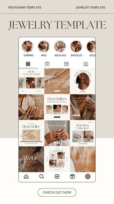 the jewelry store website is displayed on an iphone screen, with multiple images and text