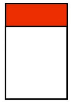 a red and white rectangle is shown in the shape of a rectangle with black edges