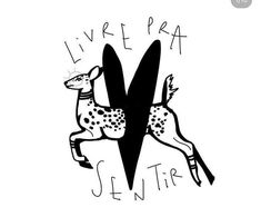 a black and white drawing of two deers with the words live pea on it