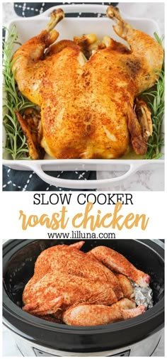 slow cooker roast chicken in the crock pot