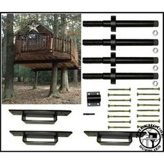 This kit includes all our specialty hardware you need to build a treehouse platform in 4 trees. Typically about 70-120 square feet in size. NOTE: Sizes are approximate and every situation is different, so if you are unsure of which kit to order - please email us for more information. The trees will need to be a minimum of 12" in diameter. Note: The number of supports under our platforms will vary depending on the size kit you choose. Size: S. Treehouse Platform, Privacy Walls, House Supplies, Kit Homes