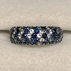 Effy Jewelry Sapphire Splash Band Size 7 Metal Type: Sterling Silver Marks: 925, Designer Signature Total Item Weight (G): 6.8 Gemstone: Sapphire Measurements: Band Width 7.8mm Jewelry Sapphire, Effy Jewelry, 7 Rings, Womens Jewelry Rings, Blue And Silver, Types Of Metal, Sapphire, Size 7, Women Jewelry