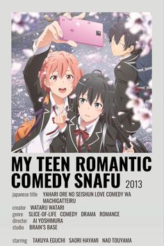 the poster for my teen romantic comedy snafu 2013, featuring two girls and one boy