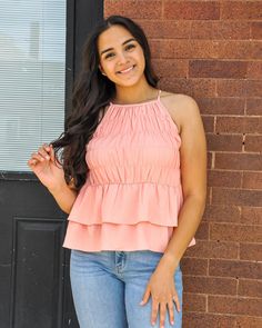 Stay cool and stylish with our Halter Neck Smocked Tank Top! Perfect for a chic summer look. ☀️✨ #SummerStyle #HalterNeck #ChicAndCool #JQClothingCo Smocked Top, Summer Looks, Halter Neck, Neck Designs