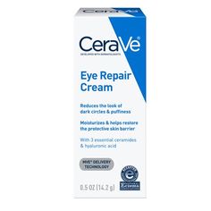 Developed with Dermatologists. MVE Delivery Technology. Reduces the Look of Dark Circles & Puffiness. Moisturizes & Helps Restore the Protective Skin Barrier. With 3 Essential Ceramides & Hyaluronic Acid. Hypoallergenic and Fragrance Free. CeraVe Eye Repair Cream for Dark Circles and Puffiness visibly reduces the look of dark circles and contains 3 essential ceramides to repair and restore the protective skin barrier. CeraVe Eye Repair Cream utilizes patented MVE controlled-release t Cerave Eye Repair Cream, Eye Repair Cream, Cream For Dark Circles, Moisturizing Eye Cream, Oil Shop, Moisturizer With Spf, Repair Cream, Skin Barrier, Fragrance Free