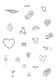 some different types of tattoos on a white background