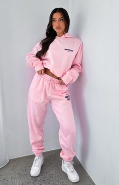 Offstage Sweatpants Posy Pink Comfy Sweats, Pink Head, Pink Sweatpants, Puff Print, Pink Men, Hoodie And Sweatpants, Tracksuit Set, White Fox, Cozy Sweatshirts