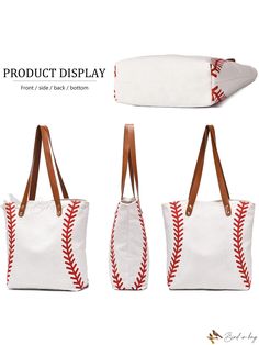 Bird in Bag - I IHAYNER Large Baseball Tote Bag - High-Quality Canvas Sports Printing Utility Top Handle Shoulder Bag for Women - Ideal for Travel, Beach, and Sport - Perfect Gifts Baseball Tote Bag, Baseball Canvas, Cave Women, Baseball Bag, Women Costumes, Minimalist Pattern, Spring Training, Sports Travel, Women Gifts