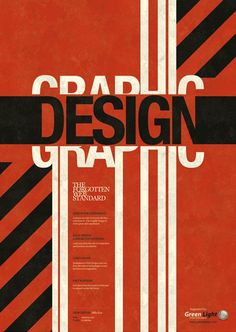 an orange and black poster with the words graphic design on it