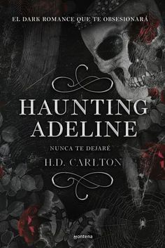 a book cover with an image of a skull and roses in the background, on top of