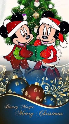 mickey and minnie mouse christmas card