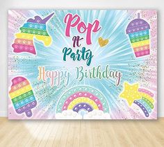 This listing is for the Pop It Birthday Banner. The size is 4 x 6 feet. 1. Not waterproof. It is not washable, but can use wet cloth to wipe any stains.  2. Sent folded. If there are wrinkles, can roll it up with cylinder for a few days. If necessary, please iron the back with low temperature. If you'd like to purchase the matching items please visit this listing: https://www.etsy.com/shop/PinkLaceDesignsx0x0?ref=l2-shopheader-name&search_query=pop ★ Copyright Notice ★ Pink Lace Designs' items a It Birthday Party, Pop It Birthday, Pop It Fidget, Colors Pastel, Banner Birthday, Lace Designs, Birthday Party Banner, Fidget Toy, Pop It