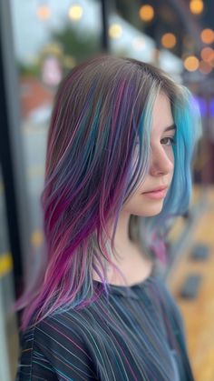 Trendy Hair Color Ideas, Oil Slick Hair, New Hair Color Trends, Holographic Hair, Beige Blond, Sunset Hair, Cotton Candy Hair, Platinum Blonde Highlights, Gold Hair Colors