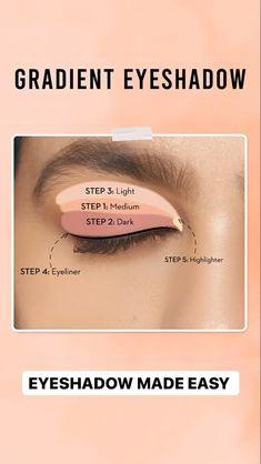 How To Do Make Up Like A Pro, Natural Eyeshadow Looks Step By Step, Black Skin Makeup, Gradient Eyeshadow, Basic Eye Makeup, Tips Kecantikan, Eyeshadow Guide, How To Do Eyeshadow, Eye Makeup Guide