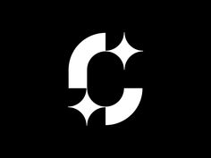 the letter c is shown in black and white