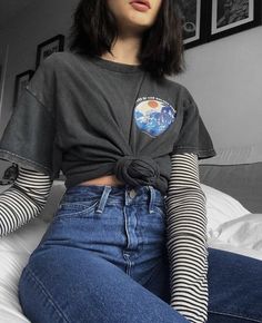 Strappy Shirt, Hipster Outfits, Pinterest Pin, Edgy Outfits, Mode Vintage, Lolita Fashion, Looks Vintage, Retro Outfits, Grunge Fashion