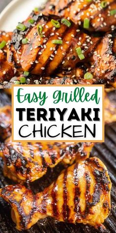 easy grilled teriyaki chicken on the grill