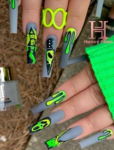 Ghost Nails, Autumn Core, Cute Short Nails, Spooky Ghost, Nail Length, Halloween Nail, Neon Nails, Halloween Nail Art