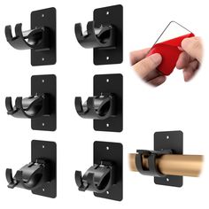 PRICES MAY VARY. 【PRODUCT LIST】You will receive 6 pcs universal plastic self adhesive curtain rod brackets with screw, the curtain pole brackets measure about 3.15 x 1.89 x 2.36 inch. Suitable for all kinds of curtain rod, towel rod or shower curtain poles diameter about 0.6'' to 1.5''. Sufficient quantity to meet your daily use. 【PERFECT DESIGN】2 pcs curtain rod holder use powerful 3M adhesive on the backside can hold up to 14 pounds. If used together with screws, a pair of curtain rod brackets Adhesive Curtain Rod, Curtain Pole Brackets, Hooks For Bathroom, Curtain Rod Hooks, Camper Trailer Remodel, Rod Bracket, Curtain Rod Holders, Towel Rod, Curtain Rod Brackets